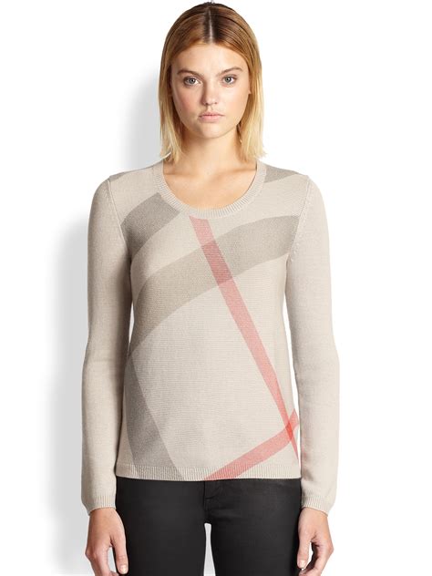 irish wool sweater burberry|check wool cashmere sweater.